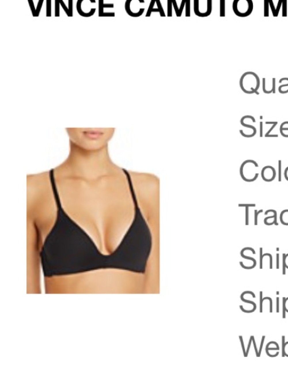 Vince Camuto Molded Bikini Top in black